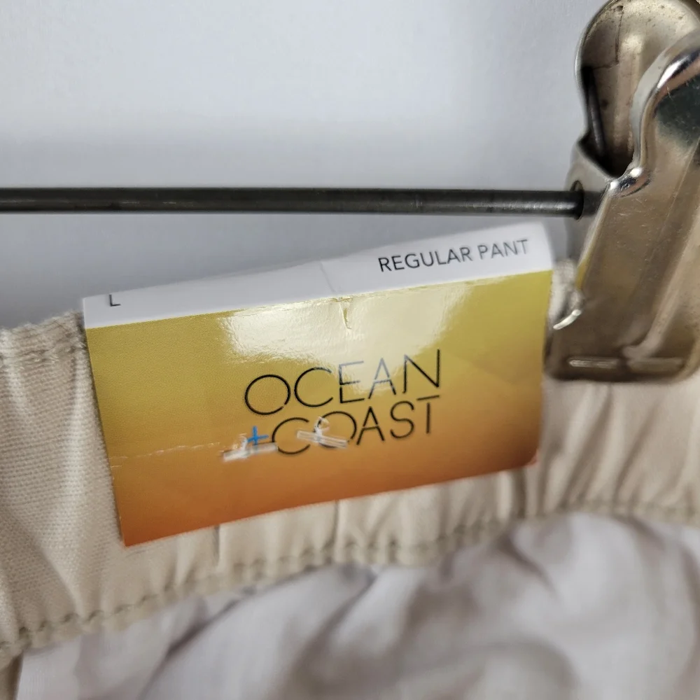 Ocean Coast Draw String Elastic Waist Cuffed Athleisure Nautical Large Pant